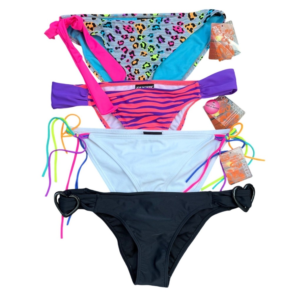 Joe Boxer Bikini Bottoms  M Multicolor NWT Vintage Y2K Leopard Zebra Bundle Lot
